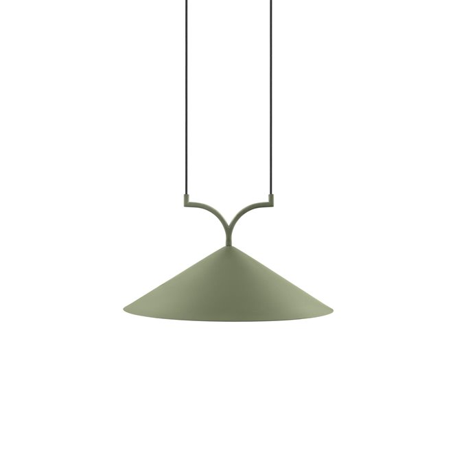 Nowoczesna lampa wisząca stożek zielona Curve 50cm